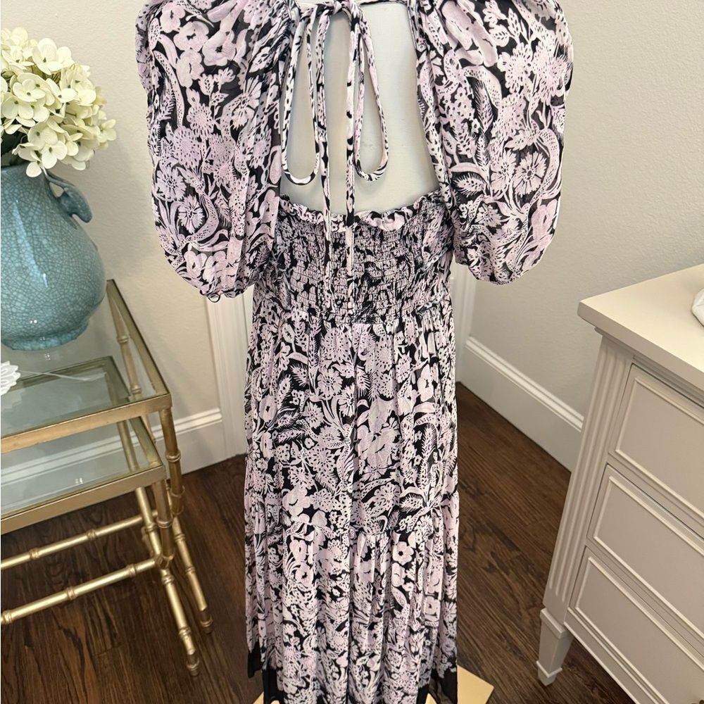 Anthropologie Squareneck Smocked Midi Dress - Picture 7 of 9